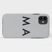 Simple monogram add your name letter man minimal t Case-Mate iPhone case (Achterkant (horizontaal))