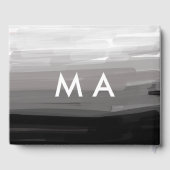 Simple monogram add your name letter man minimal t gastenboek (Achterkant)