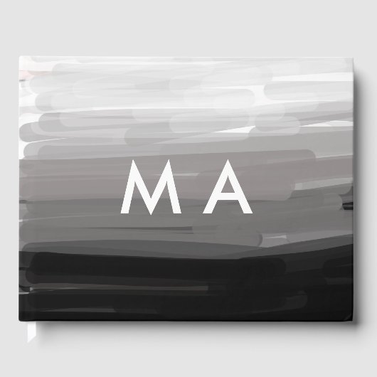 Simple monogram add your name letter man minimal t gastenboek (Voorkant)