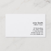 Simple Monogram Athletic Trainer Visitekaartje (Achterkant)