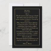 Simple Monogram Black Gold Wedding Vow Card Kaart (Voorkant)
