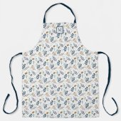 Simple Monogram Blue Herfst Floral Schort (Voorkant)