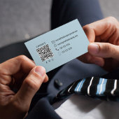 Simple Monogram Blue QR Code | Connect with Me Visitekaartje