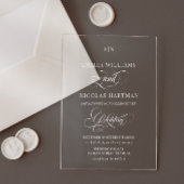 Simple Monogram Classic Wedding  Acryl Uitnodigingen