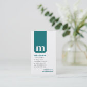 Simple Monogram Designer Visitekaartje (blauwgroen (Staand voorkant)