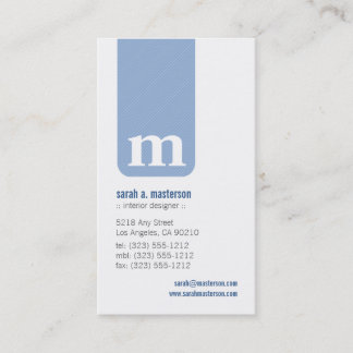 Simple Monogram Designer Visitekaartje (lila)