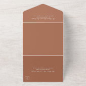 Simple Monogram Elegant Terracotta Wedding All In One Uitnodiging (Buitenkant)