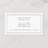 Simple Monogram Initiaal Black en White Elegant Visitekaartje (Achterkant)