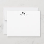 Simple Monogram Initiaal Name Note Card Notitiekaartje (Voorkant)