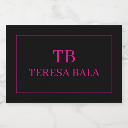 Simple Monogram Initial Custom Text QR label Likeurfles Etiket (Enkel label)