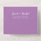 Simple Monogram Lavender Paars Photo Wedding All In One Uitnodiging (Achterkant)