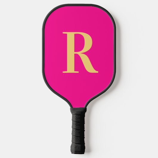 Simple Monogram Modern Hot Pink Pickleball Paddle (Achterkant)