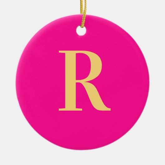 Simple Monogram Modern Keramisch Ornament (Voorkant)