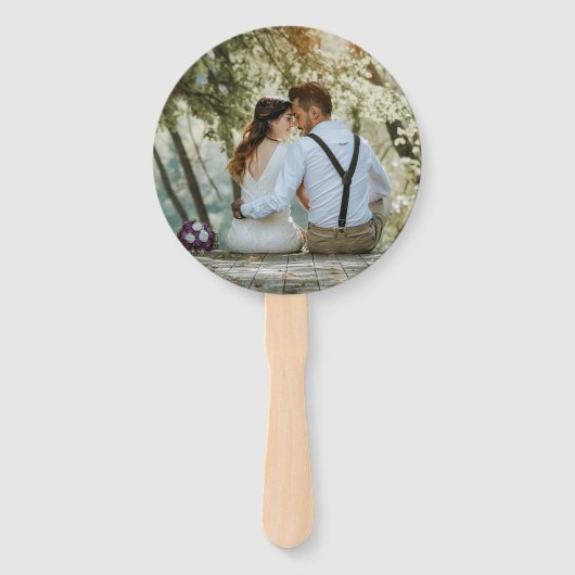 Simple Monogram Modern Photo Wedding Handwaaier (Achterkant)