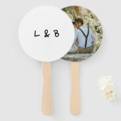 Simple Monogram Modern Photo Wedding Handwaaier (Voorkant en achterkant)