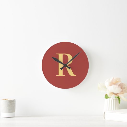 Simple Monogram Modern Ronde Klok (Huis)