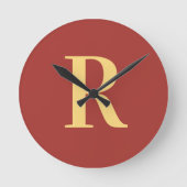 Simple Monogram Modern Ronde Klok (Voorkant)