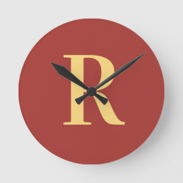 Simple Monogram Modern Ronde Klok