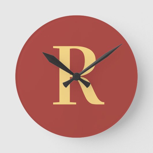 Simple Monogram Modern Ronde Klok (Voorkant)