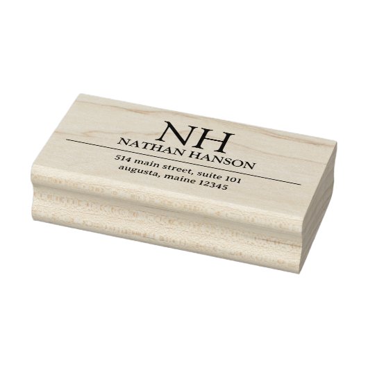 Simple Monogram Modern Rubberstempel (Stempel)