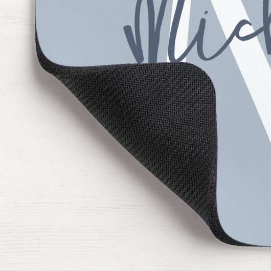 Simple Monogram Name Initiaal Script Dusty Blue Muismat (Hoek)