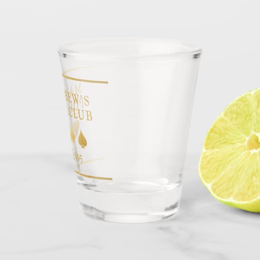 Simple Monogram Name Poker Club Card Suite Shot Glas (Rechts)