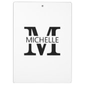 Simple Monogram Name with Initial Klembord (Achterkant)