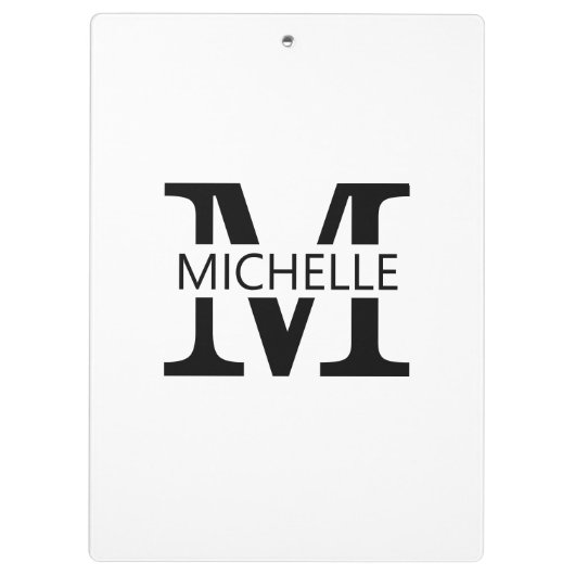 Simple Monogram Name with Initial Klembord (Achterkant)