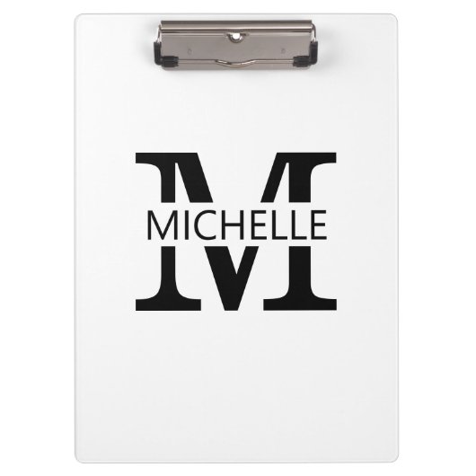 Simple Monogram Name with Initial Klembord (Voorkant)