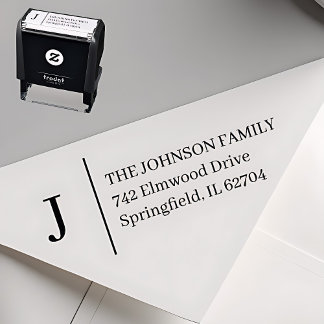 Simple Monogram Personalized Self-inking Stamp Zelfinktende Stempel