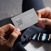 Simple Monogram QR Code Black | Connect with Me Visitekaartje