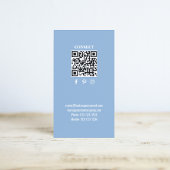 Simple Monogram QR Code Blue | Connect with Me Visitekaartje