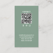 Simple Monogram QR Code Green | Connect with Me Visitekaartje (Achterkant)