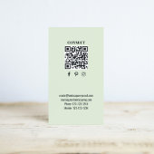 Simple Monogram QR Code Green | Connect with Me Visitekaartje