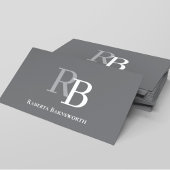 Simple Monogram QR Code Grey | Connect with Me Visitekaartje