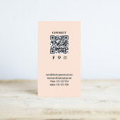 Simple Monogram QR Code Peach | Connect with Me Visitekaartje