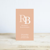 Simple Monogram QR Code Peach | Connect with Me Visitekaartje