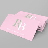 Simple Monogram QR Code Pink | Connect with Me Visitekaartje