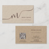 Simple Monogram Rustic Visitekaartje (Voorkant / Achterkant)