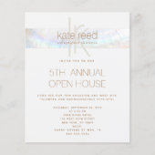 Simple Monogram Seashell White Striped Flyer (Voorkant)