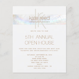 Simple Monogram Seashell White Striped Flyer