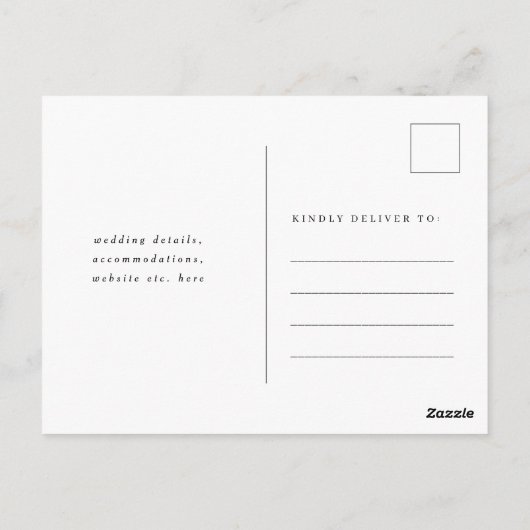 Simple Monogram Weddenschap RSVP Card Briefkaart (Achterkant)