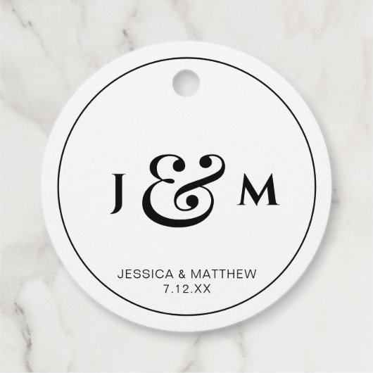 Simple Monogram Wedding Bedankjes Labels (Achterkant)