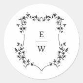 Simple Monogram Wedding Envelope Sticker (Voorkant)