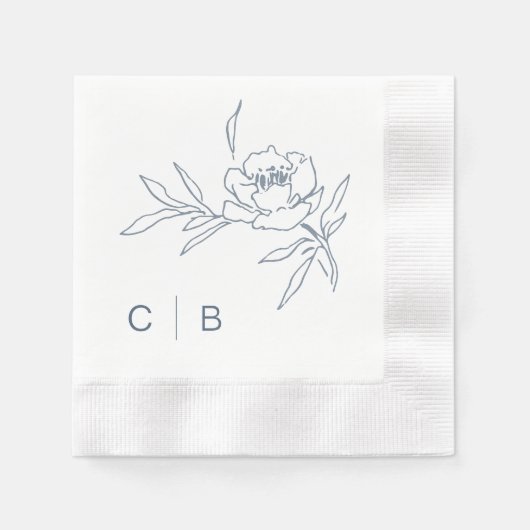 Simple Monogram Wedding Napkins Servet (Voorkant)