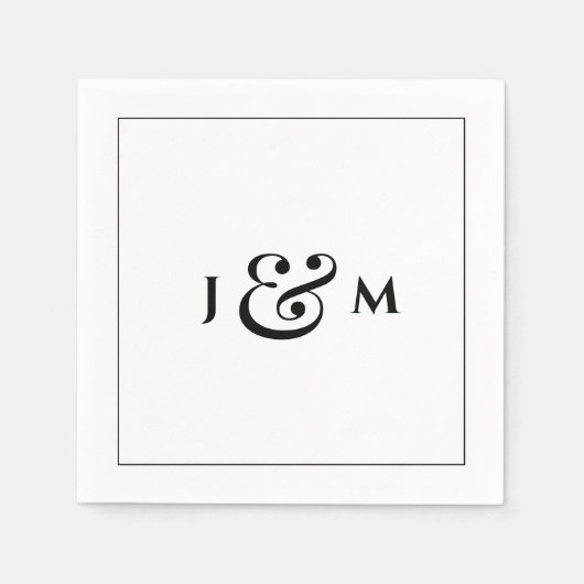 Simple Monogram Wedding Servet (Voorkant)