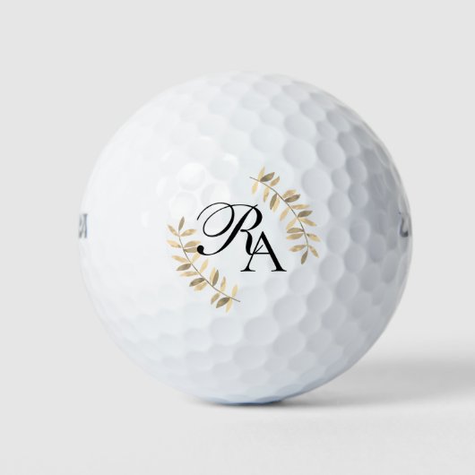 Simple Monogram White Golfballen (Voorkant)