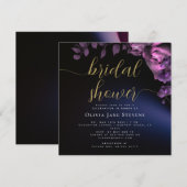 Simple Moody Black Dark Paarse Rozen Vrijgezellenf Kaart (Voorkant / Achterkant)