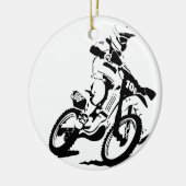 Simple Motorcross Bike en Rider Keramisch Ornament (Links)