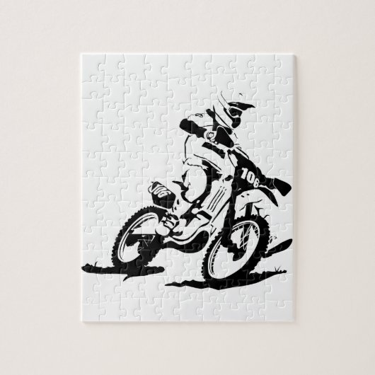 Simple Motorcross Bike en Rider Legpuzzel (Verticaal)